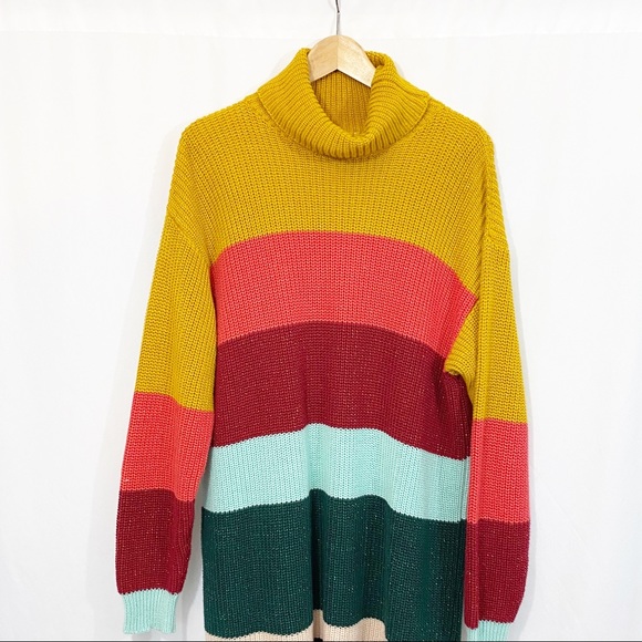 Anthro Farm Rio Boldly Stripe Knit Sweater Dress - Picture 5 of 13